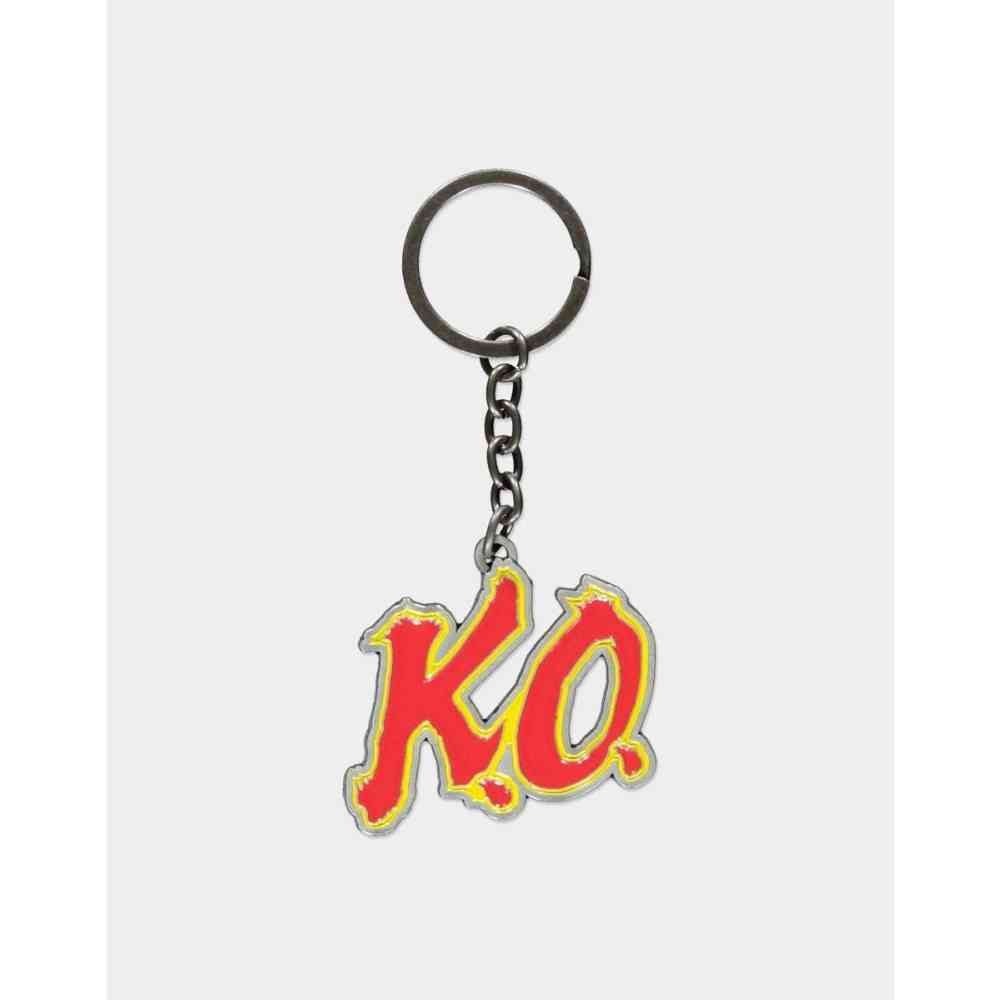 Street Fighter - KO Sleutelhanger - Rood/Zilverkleurig